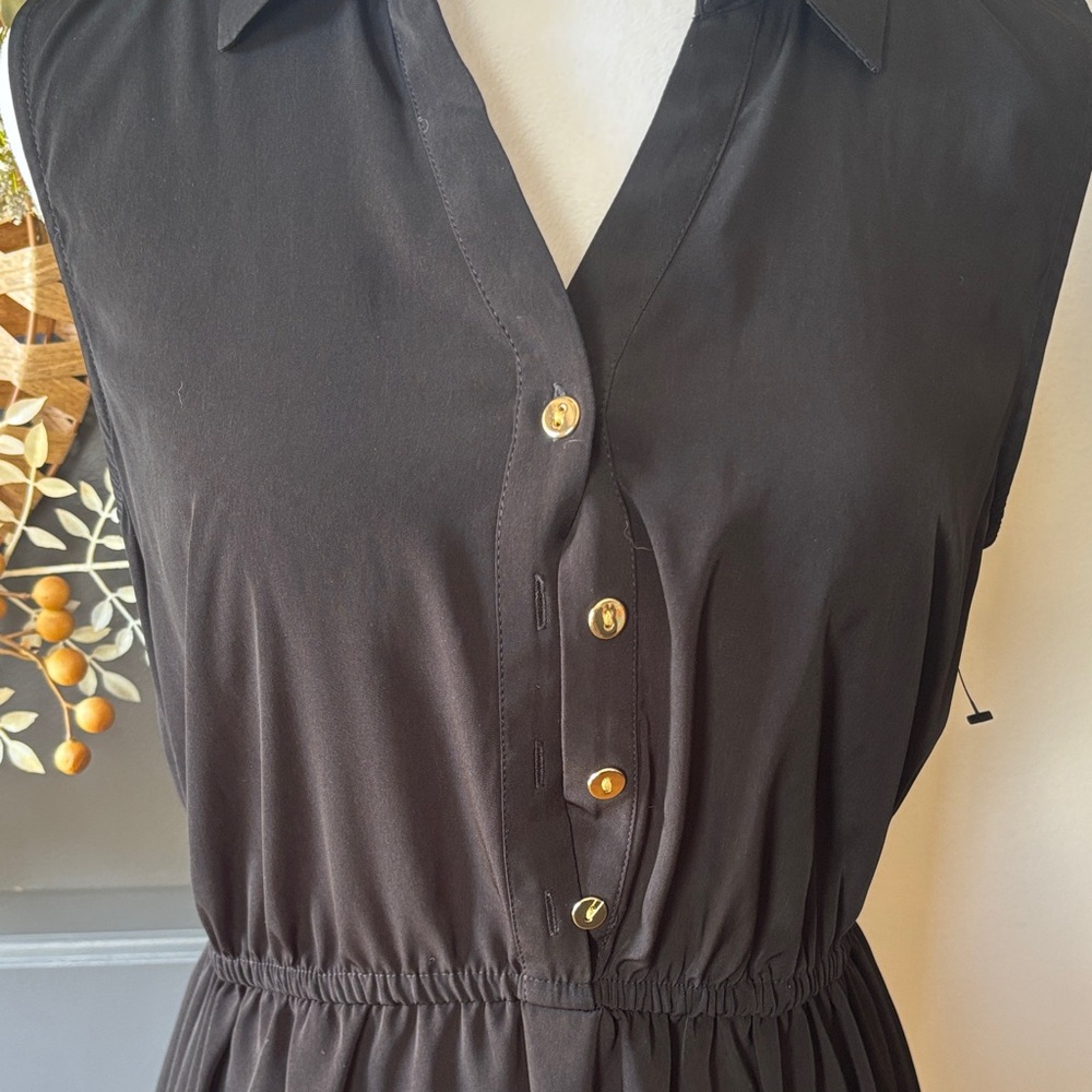 Alfani Black Button-Front Mini Dress - Picture 3 of 7